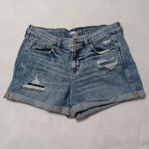 Old Navy Boyfriend Denim Distressed Shorts Size 12